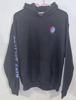 Sudadera con Capucha Negra Riot Society Talla Mediana Bordada Yin Yang, Paz Foto 1 de 4