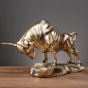 Statua Toro Oro Soggiorno Animale Ornamento per Scrivania Decorazione Tavolo Regalo - Foto 1 di 11