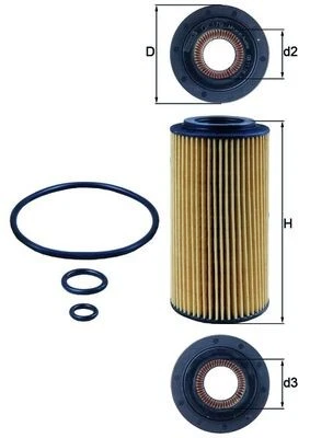 OX 179D MAHLE Oil Filter for GAZ,MERCEDES-BENZ - Image 1 of 2