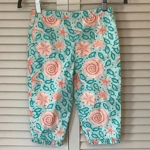 Lilly Pulitzer girls' cropped pants size 5 ruffle seashell cotton preppy beach - Picture 1 of 6