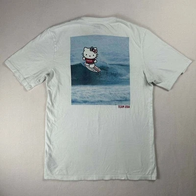 Camiseta Hello Kitty X Sanrio Team USA Olympic Toyko Surf Bolsillo Talla S Blanca Foto 1 de 4