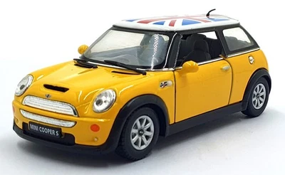 Kinsmart 1/28 Scale Pull Back & Go TY1245 - Mini Cooper S - Yellow - Image 1 of 4