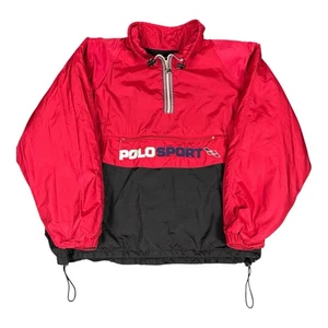 Polo Sport Ralph Lauren Logo Pullover Windbreaker Jacket XXL Flag Colorblock Y2K - Picture 1 of 17