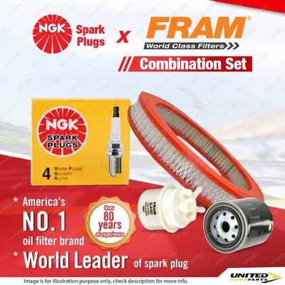 NGK Standard Spark Plugs + Fram Filter Service Kit for Toyota Corolla AE71 1.6L - image 1 of 3