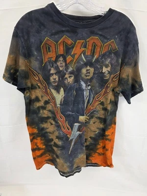 Vtg ACDC Highway to Hell Rock Tie Dye T-shirt Adult (No Tag See Measurements) - Image 1 of 4