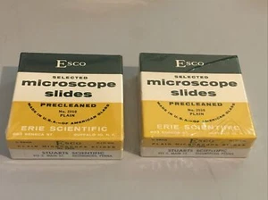 2 Boxes New Esco Selected Plain Precleaned Microscope Slides No. 2950 + Bonus - Picture 1 of 6