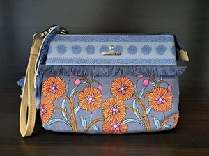 Spartina 449 Floral Embroidered Maci Wristlet, Boho Chic Women's Purse, Clutch - Picture 1 of 12