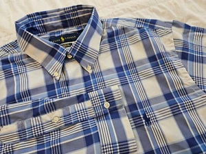 Polo Ralph Lauren Herren Large Langarm Hemd mit Knöpfen blau kariert Performance - Bild 1 von 20