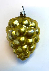Antique Golden Glass German Cluster of Grapes Kugel Christmas Ornament 2 1/2" - Picture 1 of 4