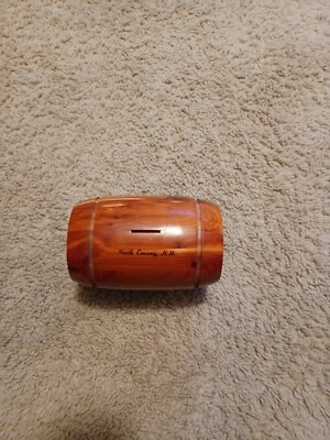 Caja de ahorro de dinero alcancía para adultos forma de barril de madera banco de dinero seguro niños Foto 1 de 4