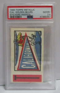 Cal Bears 1961 Topps Football Sticker Card Graded PSA 2.5 Good + WRONG LABEL - Picture 1 of 4