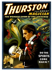 Thurston der große Magier Spiritualismus Dämonen Magie Werbung Poster Druck - Bild 1 von 1