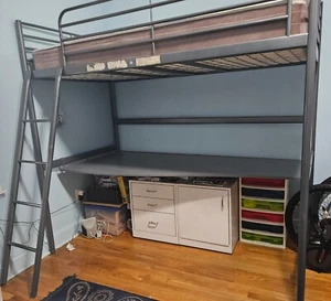 Loft Twin Bed Frame and Desk. IKEA. Metal. - Picture 1 of 1
