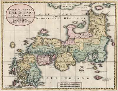 Map "Carta Accurata Dell' Imperio del Giappone" (Japan) Tirion-Albrizzi, c.1734 - Image 1 of 4