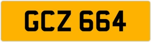 GCZ 664 G 3x3 DATELESS PRIVATE NUMBER PLATE GAZ GAV GEO GUS GUY GRACE GEM GED GS - Picture 1 of 1