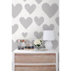 Hearts Love Dots Non-Woven wallpaper Cute pattern traditional Roll Home Mural
