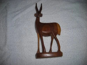 Wood Carved Gazelle with full horns - Picture 1 of 1