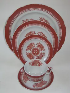 SPODE – FITZHUGH RED Pattern Stone China Five-Piece Place Settings – 8 Available - Picture 1 of 24