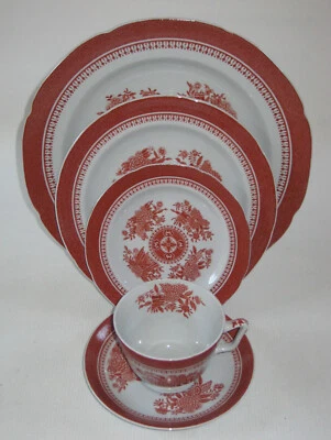 SPODE – FITZHUGH RED Pattern Stone China Five-Piece Place Settings – 8 Available - Image 1 of 4