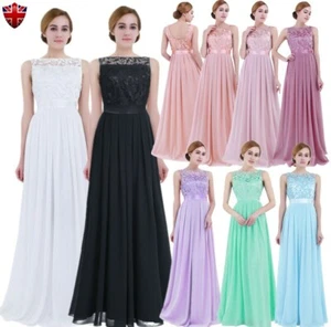 AU Women Long Gown Chiffon Prom Evening Party Bridesmaid Wedding Maxi Dress - Picture 1 of 45