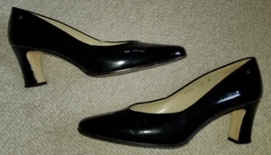 Womens Shoes-ETIENNE AIGNER-VINTAGE-black patent leather 'Taylor' pumps-8M - Picture 1 of 8