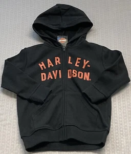 NEW HARLEY DAVIDSON 6580207 French Terry Toddler Zip-Up Hooded Sweatshirt 4/5Y - Picture 1 of 3