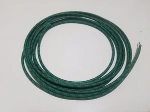 Alambre primario cubierto de tela trenzada vintage de 5 pies calibre 16 ga verde con negro - Imagen 1 de 4