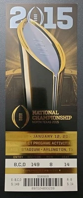 College Football National Championship Ticket 1/12 2015 Ohio State Oregon Ducks - Image 1 of 2