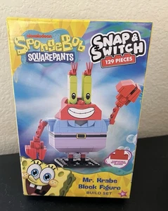 Bob Esponja Pantalones Cuadrados Sr. Cangrejo Snap & Switch Bloque Figura Conjunto de Construcción 6+ NUEVO - Imagen 1 de 2