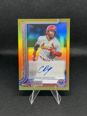 2025 Topps Pro Debut Chase Davis True Gold /50 Autograph - St Louis Cardinals  - Image 1 of 2