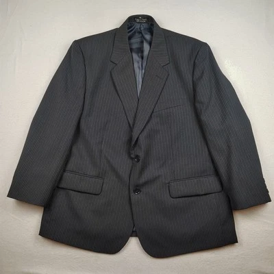 Haband Executive Division Blazer Mens 44 Long Gray Pinstripe Suit Jacket Formal - Image 1 of 4