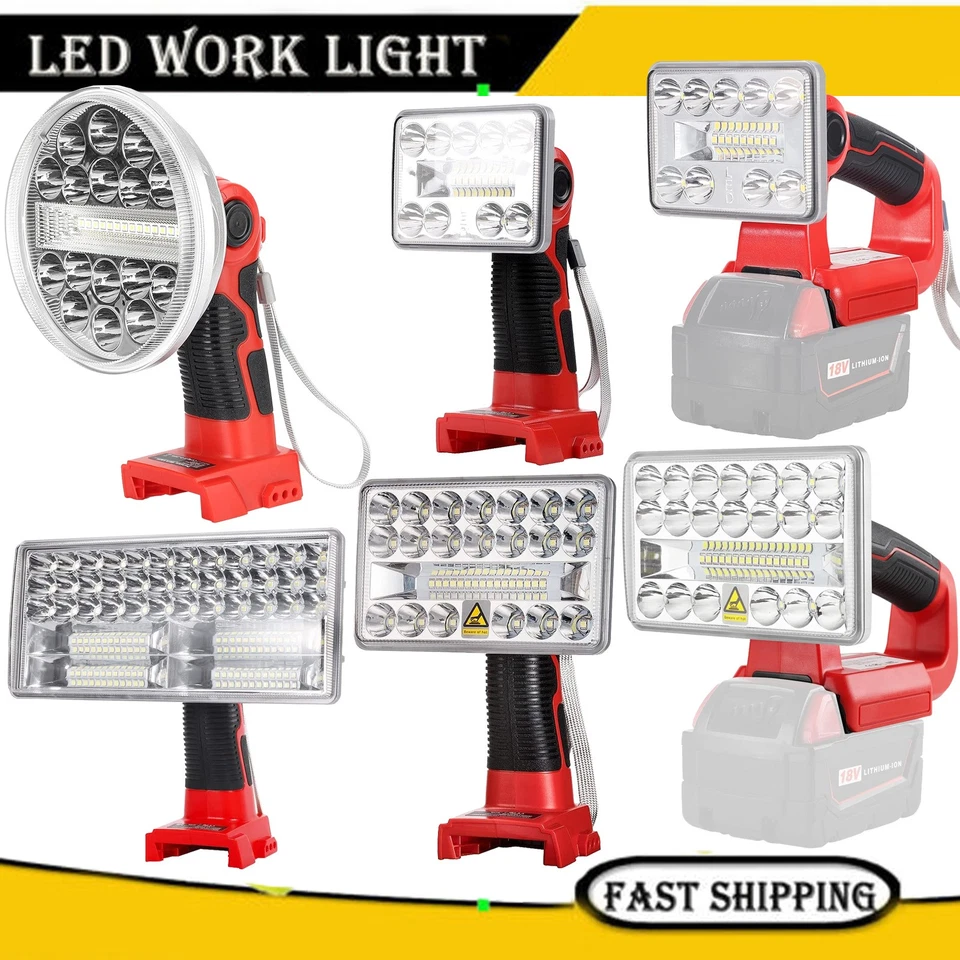 Wireless LED Worklight for Milwaukee 18V Battery Cordless Outdoor Flashlight NEW - Image 1 of 4