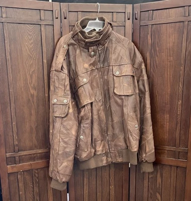 Chaqueta de cuero marrón Legacy para hombre - talla 2XL Foto 1 de 4