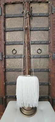 INC Fringe Clutch Cross body Mini Bag Purse Ivory White Evening Formal Prom $79 - Image 1 of 4