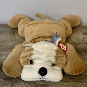 Ty Pillow Pals - BRUISER il cane Bulldog (14 pollici) peluche giocattolo - Foto 1 di 6