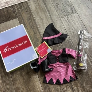 American Girl Doll Retired Witch Costume for 18-inch Dolls Boots Hat Broom Dress - Picture 1 of 5