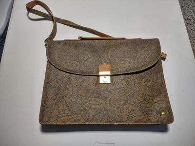 Amiet Paisley Leather Portfolio Case - Image 1 of 4