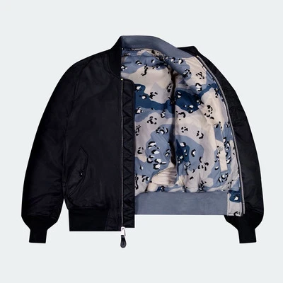 QILO x WHITE PHOSPHOR x ALPHA INDUSTRIES MA-1 BOMBER BLUEBERRY CHOCO CHIP Large - Image 1 of 4