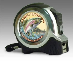 Cinta medida de 25 pies trucha arco iris American Expedition nueva en caja regalo padre para hombre - Imagen 1 de 1