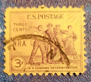 1933 National Recovery Act 3 Cents "In A Common Determination" - Picture 1 of 2