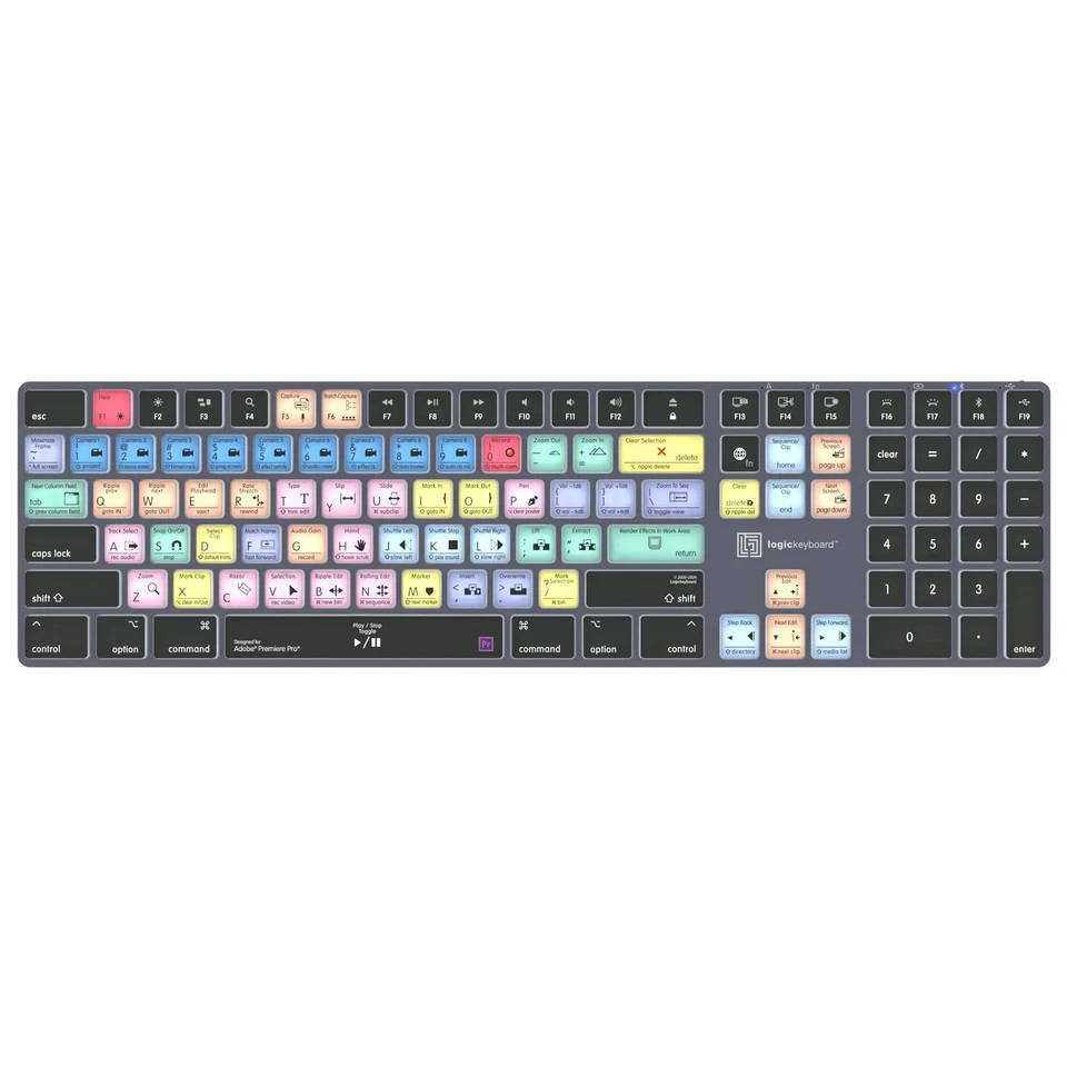Logickeyboard Titan Wireless Backlit Shortcut Mac Tastatur für Adobe Premiere - Bild 1 von 1
