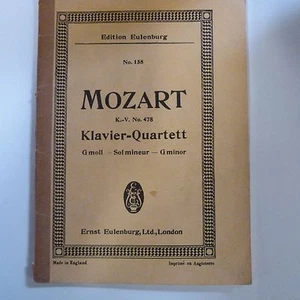 mini - pocket score MOZART Klavier Quartett G minor, Eulenburg 158 - Picture 1 of 1