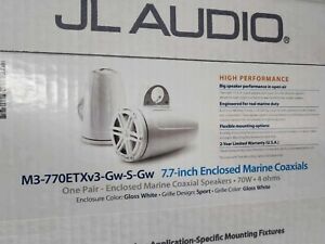 JL Audio M3-770ETXv3-GW-GW marine tower speaker white 