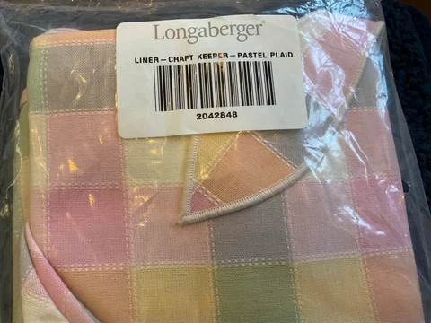 Longaberger Liner- Craft Keeper- Pastel Plaid-2042848 Cover