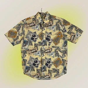 Natural Issue Tropical Shirt Men’s Size Sm Yellow Print Hawaiian 100% Cotton - Picture 1 of 7