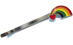 Mädchen LGBT Haarnadel Lesben Homosexuell Bi Frau Regenbogen Stolz Liebe Emaille Haarspange Neu - Bild 1 von 6
