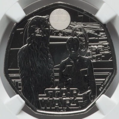 2024 Star Wars Han Solo & Chewbacca Great Britain Coin, First Releases, NGC MS69 - Image 1 of 4