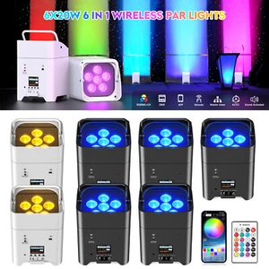 108W RGBWA+UV Par Light Battery Powered Wifi APP Wireless Remote Control Uplight - Picture 1 of 16
