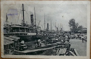 Bandjarmasin Indonesien Borneo 1924 Hafen Dampfer Schiff Frachter Frachtschiff - Bild 1 von 2