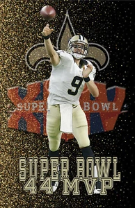 New Orleans Saints Lithograph print of Drew Brees Super Bowl 44 MVP 11 x 17 - Picture 1 of 1